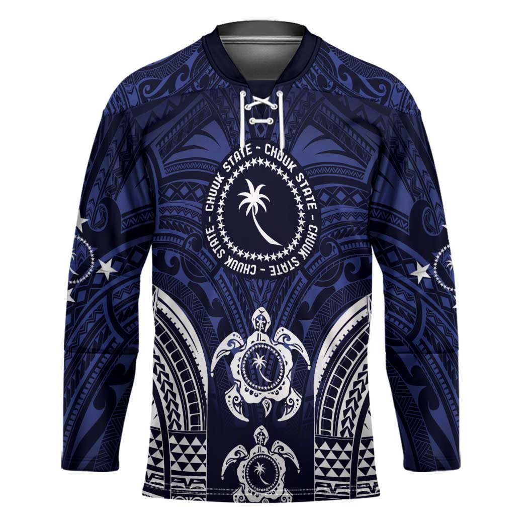 FSM Chuuk States Hockey Jersey Micronesia Six 9 One Polynesian Tribal Pattern - Polynesian Pride
