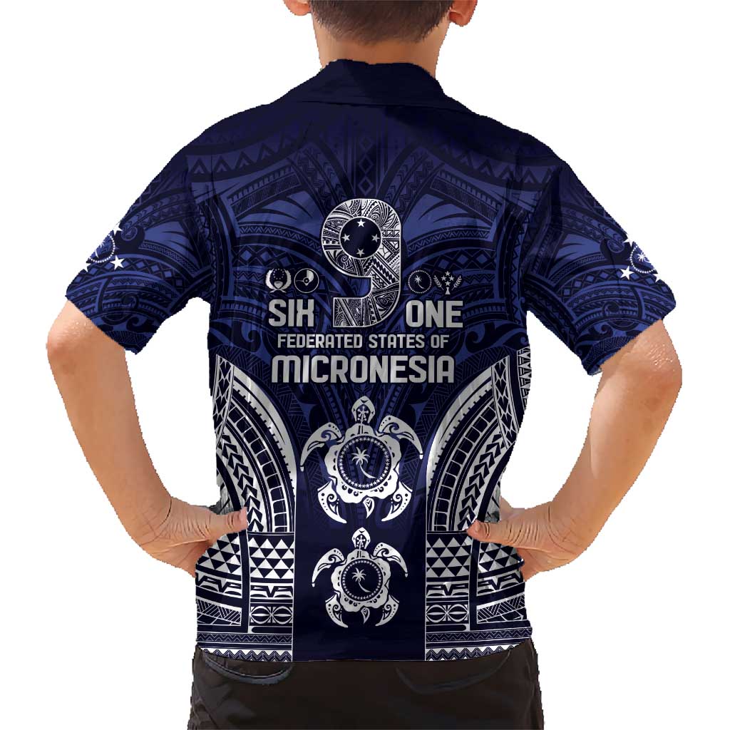 FSM Chuuk States Kid Hawaiian Shirt Micronesia Six 9 One Polynesian Tribal Pattern LT9 - Polynesian Pride