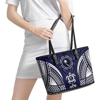 FSM Chuuk States Leather Tote Bag Micronesia Six 9 One Polynesian Tribal Pattern LT9 - Polynesian Pride