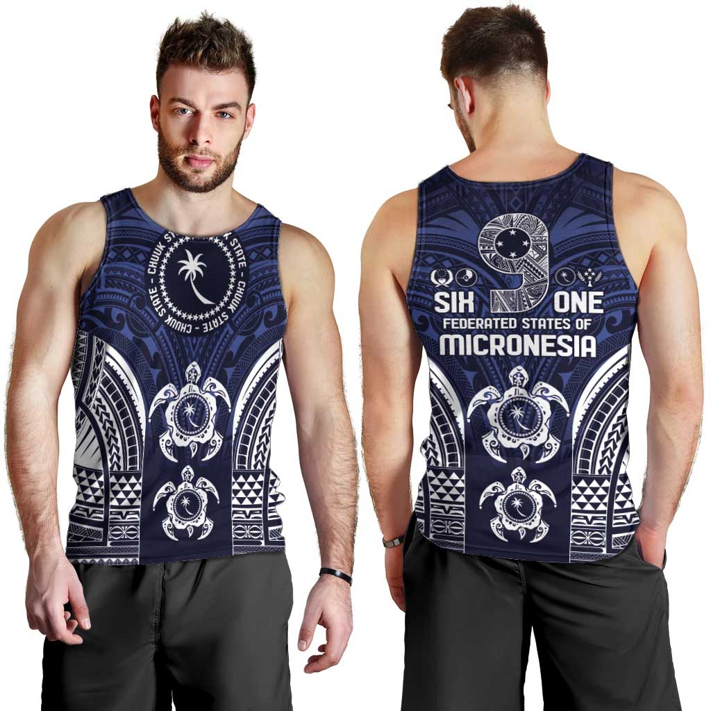 FSM Chuuk States Men Tank Top Micronesia Six 9 One Polynesian Tribal Pattern LT9 - Polynesian Pride