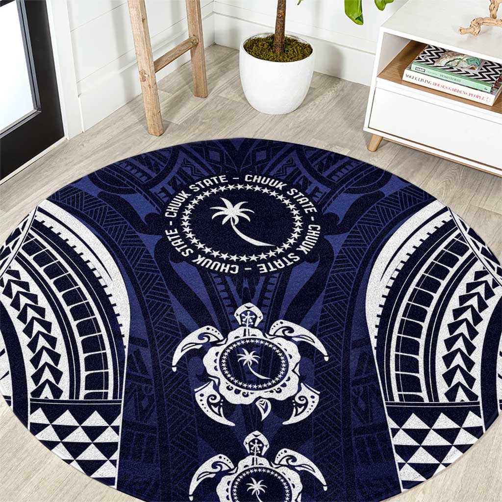 FSM Chuuk States Round Carpet Micronesia Six 9 One Polynesian Tribal Pattern