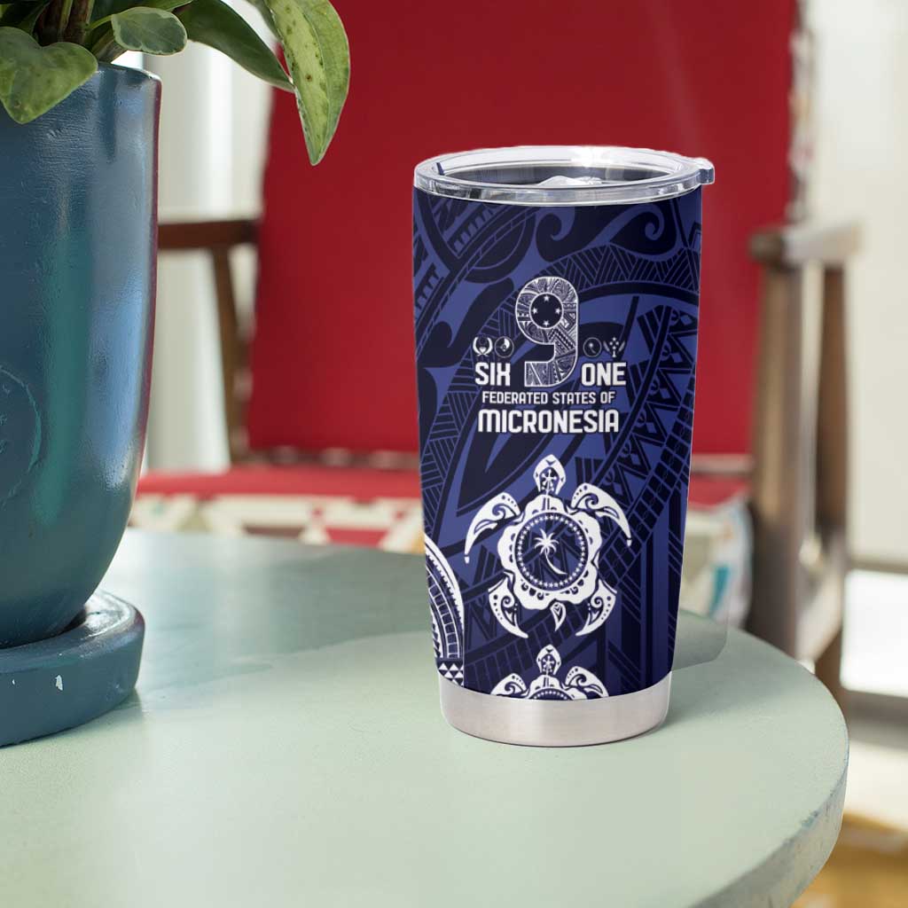 FSM Chuuk States Tumbler Cup Micronesia Six 9 One Polynesian Tribal Pattern