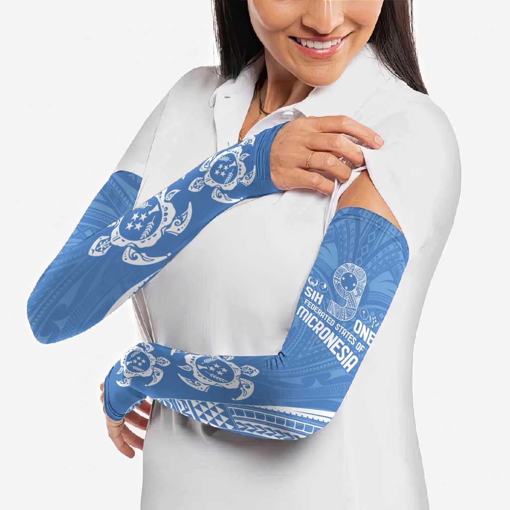 FSM Kosrae States Arm Sleeves Micronesia Six 9 One Polynesian Tribal Pattern - Polynesian Pride
