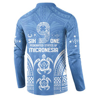FSM Kosrae States Button Sweatshirt Micronesia Six 9 One Polynesian Tribal Pattern