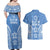 FSM Kosrae States Couples Matching Off Shoulder Maxi Dress and Hawaiian Shirt Micronesia Six 9 One Polynesian Tribal Pattern