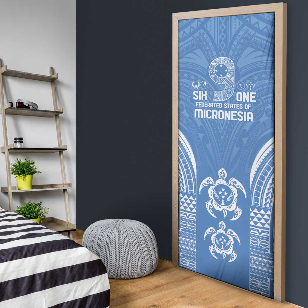 FSM Kosrae States Door Cover Micronesia Six 9 One Polynesian Tribal Pattern - Polynesian Pride