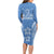 FSM Kosrae States Family Matching Long Sleeve Bodycon Dress and Hawaiian Shirt Micronesia Six 9 One Polynesian Tribal Pattern