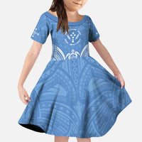 FSM Kosrae States Family Matching Off Shoulder Maxi Dress and Hawaiian Shirt Micronesia Six 9 One Polynesian Tribal Pattern