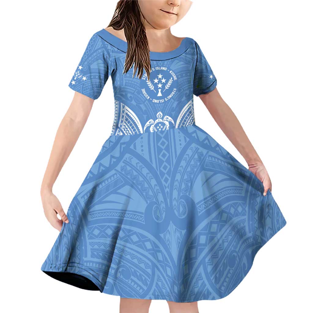 FSM Kosrae States Family Matching Off Shoulder Short Dress and Hawaiian Shirt Micronesia Six 9 One Polynesian Tribal Pattern