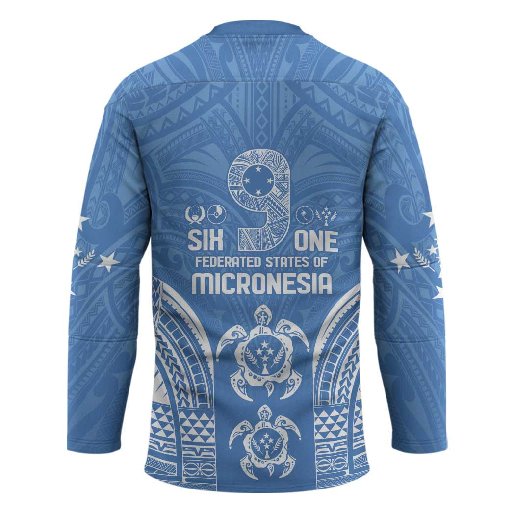 FSM Kosrae States Hockey Jersey Micronesia Six 9 One Polynesian Tribal Pattern - Polynesian Pride