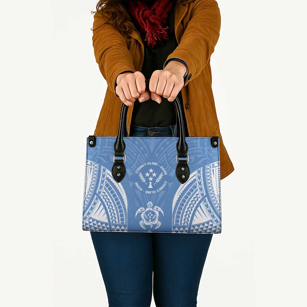 FSM Kosrae States Leather Bag Micronesia Six 9 One Polynesian Tribal Pattern - Polynesian Pride