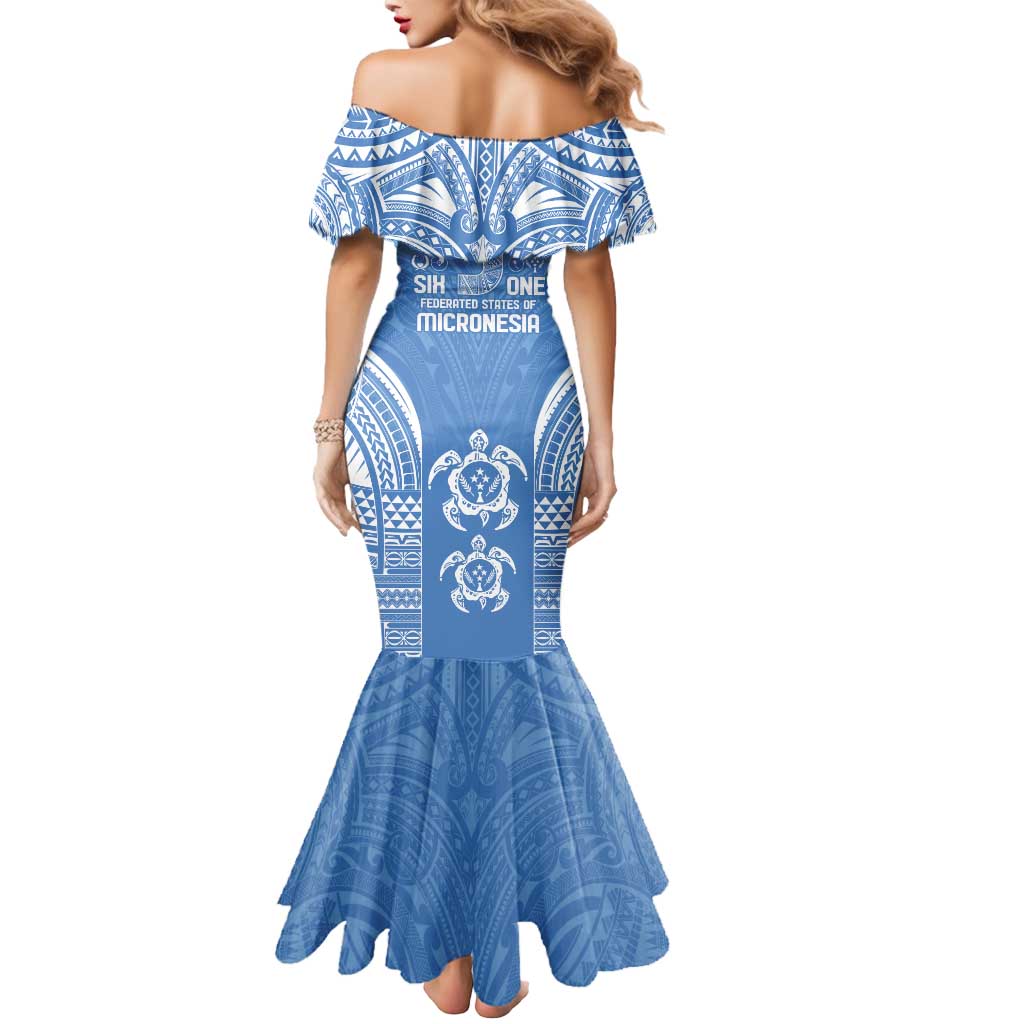 FSM Kosrae States Mermaid Dress Micronesia Six 9 One Polynesian Tribal Pattern