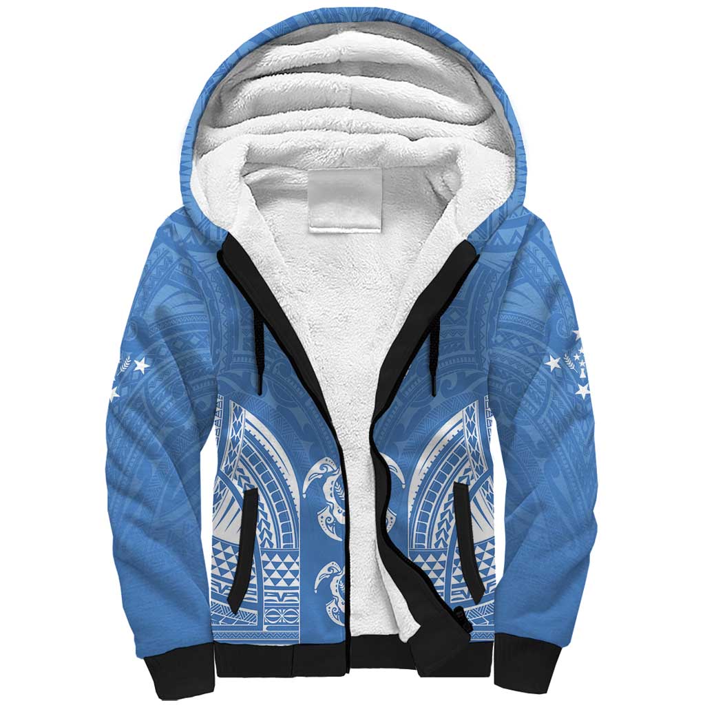 FSM Kosrae States Sherpa Hoodie Micronesia Six 9 One Polynesian Tribal Pattern