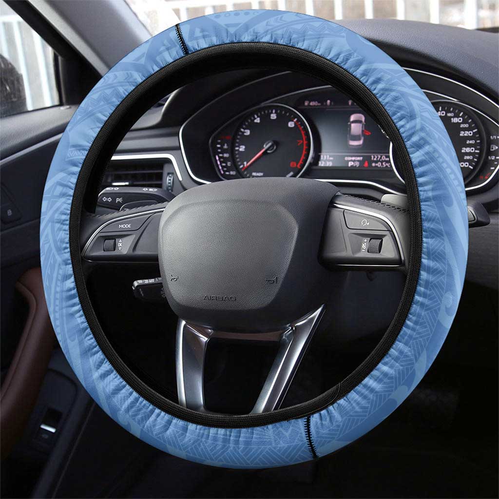 FSM Kosrae States Steering Wheel Cover Micronesia Six 9 One Polynesian Tribal Pattern
