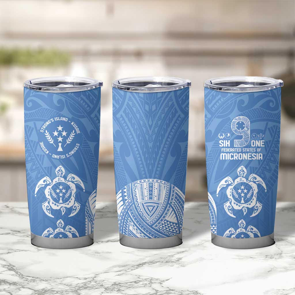 FSM Kosrae States Tumbler Cup Micronesia Six 9 One Polynesian Tribal Pattern