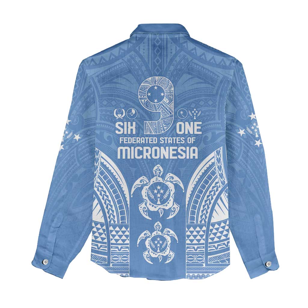 FSM Kosrae States Women Casual Shirt Micronesia Six 9 One Polynesian Tribal Pattern