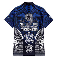FSM Pohnpei States Family Matching Off Shoulder Maxi Dress and Hawaiian Shirt Micronesia Six 9 One Polynesian Tribal Pattern