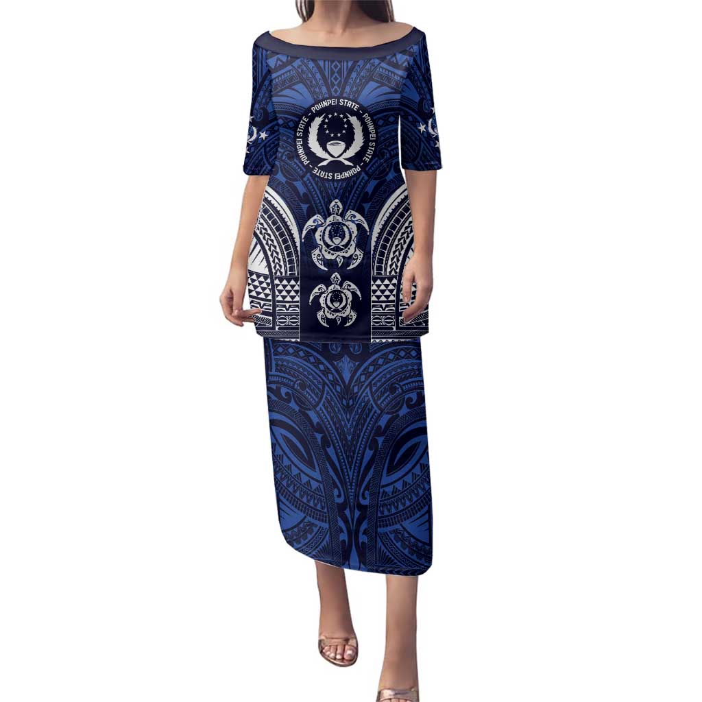 FSM Pohnpei States Family Matching Puletasi and Hawaiian Shirt Micronesia Six 9 One Polynesian Tribal Pattern