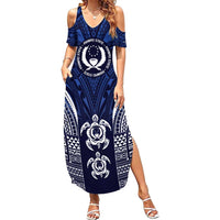 FSM Pohnpei States Family Matching Summer Maxi Dress and Hawaiian Shirt Micronesia Six 9 One Polynesian Tribal Pattern