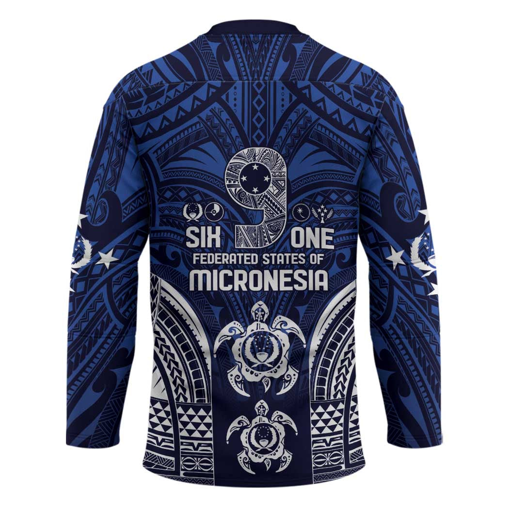 FSM Pohnpei States Hockey Jersey Micronesia Six 9 One Polynesian Tribal Pattern - Polynesian Pride