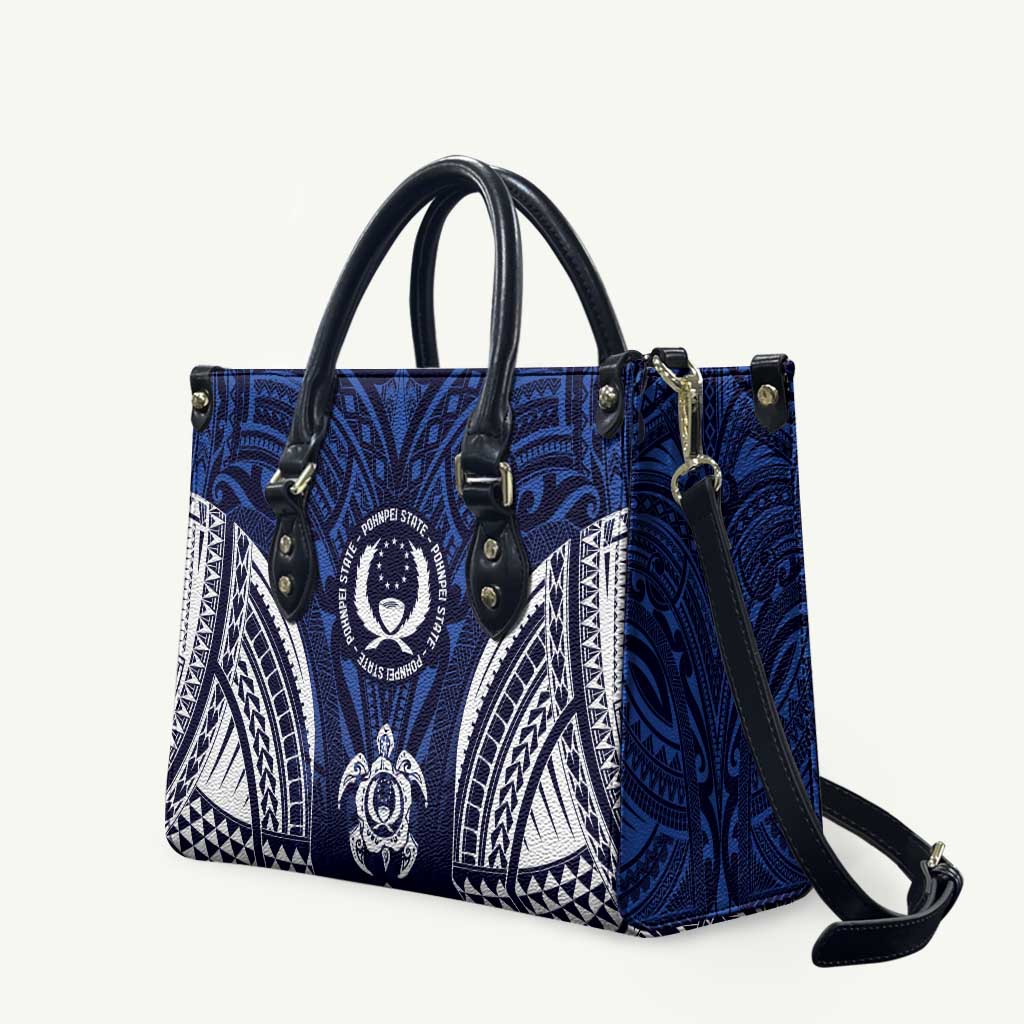 FSM Pohnpei States Leather Bag Micronesia Six 9 One Polynesian Tribal Pattern - Polynesian Pride