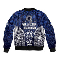 FSM Pohnpei States Sleeve Zip Bomber Jacket Micronesia Six 9 One Polynesian Tribal Pattern