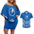 FSM Yap States Couples Matching Off Shoulder Short Dress and Hawaiian Shirt Micronesia Six 9 One Polynesian Tribal Pattern