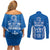 FSM Yap States Couples Matching Off Shoulder Short Dress and Long Sleeve Button Shirt Micronesia Six 9 One Polynesian Tribal Pattern