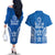 FSM Yap States Couples Matching Off The Shoulder Long Sleeve Dress and Hawaiian Shirt Micronesia Six 9 One Polynesian Tribal Pattern