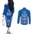 FSM Yap States Couples Matching Off The Shoulder Long Sleeve Dress and Long Sleeve Button Shirt Micronesia Six 9 One Polynesian Tribal Pattern