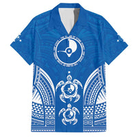 FSM Yap States Family Matching Long Sleeve Bodycon Dress and Hawaiian Shirt Micronesia Six 9 One Polynesian Tribal Pattern LT9 Dad's Shirt - Short Sleeve Blue - Polynesian Pride