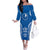 FSM Yap States Family Matching Off The Shoulder Long Sleeve Dress and Hawaiian Shirt Micronesia Six 9 One Polynesian Tribal Pattern