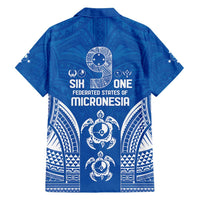 FSM Yap States Family Matching Off Shoulder Short Dress and Hawaiian Shirt Micronesia Six 9 One Polynesian Tribal Pattern