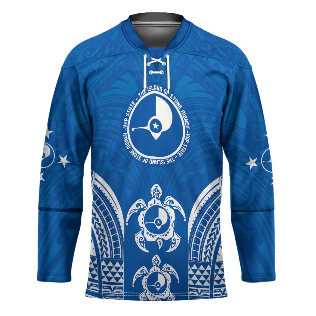 FSM Yap States Hockey Jersey Micronesia Six 9 One Polynesian Tribal Pattern - Polynesian Pride