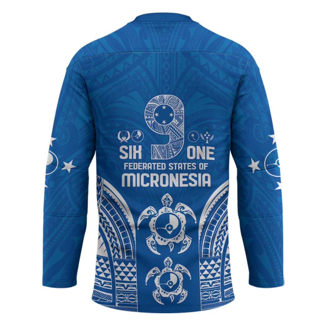 FSM Yap States Hockey Jersey Micronesia Six 9 One Polynesian Tribal Pattern - Polynesian Pride