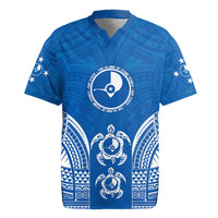 FSM Yap States Rugby Jersey Micronesia Six 9 One Polynesian Tribal Pattern LT9 Blue - Polynesian Pride