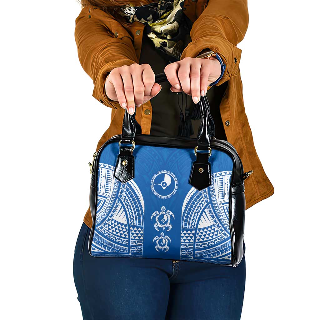 FSM Yap States Shoulder Handbag Micronesia Six 9 One Polynesian Tribal Pattern LT9 One Size Blue - Polynesian Pride