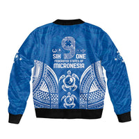 FSM Yap States Sleeve Zip Bomber Jacket Micronesia Six 9 One Polynesian Tribal Pattern LT9 - Polynesian Pride