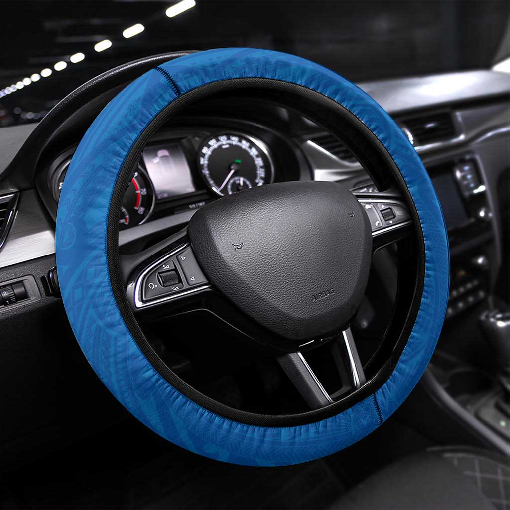 FSM Yap States Steering Wheel Cover Micronesia Six 9 One Polynesian Tribal Pattern