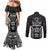 FSM Micronesia Six 9 One Couples Matching Mermaid Dress and Long Sleeve Button Shirt Polynesian Tribal Pattern