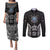 FSM Micronesia Six 9 One Couples Matching Puletasi and Long Sleeve Button Shirt Polynesian Tribal Pattern
