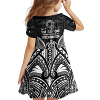 FSM Micronesia Six 9 One Family Matching Off Shoulder Short Dress and Hawaiian Shirt Polynesian Tribal Pattern