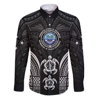 FSM Micronesia Six 9 One Family Matching Off Shoulder Short Dress and Hawaiian Shirt Polynesian Tribal Pattern