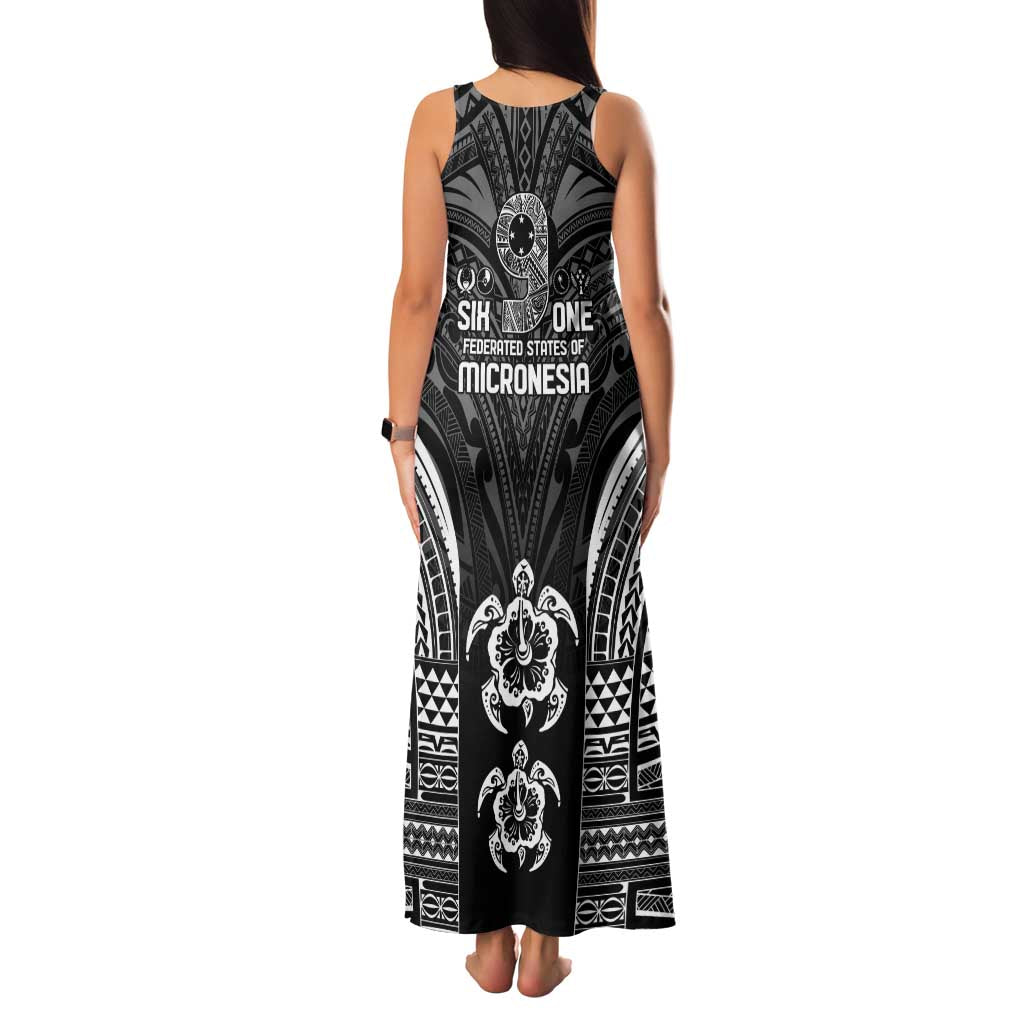 FSM Micronesia Six 9 One Family Matching Tank Maxi Dress and Hawaiian Shirt Polynesian Tribal Pattern