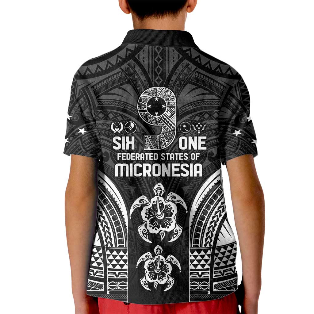 FSM Micronesia Six 9 One Kid Polo Shirt Polynesian Tribal Pattern