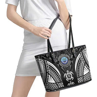 FSM Micronesia Six 9 One Leather Tote Bag Polynesian Tribal Pattern
