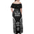 FSM Micronesia Six 9 One Off Shoulder Maxi Dress Polynesian Tribal Pattern