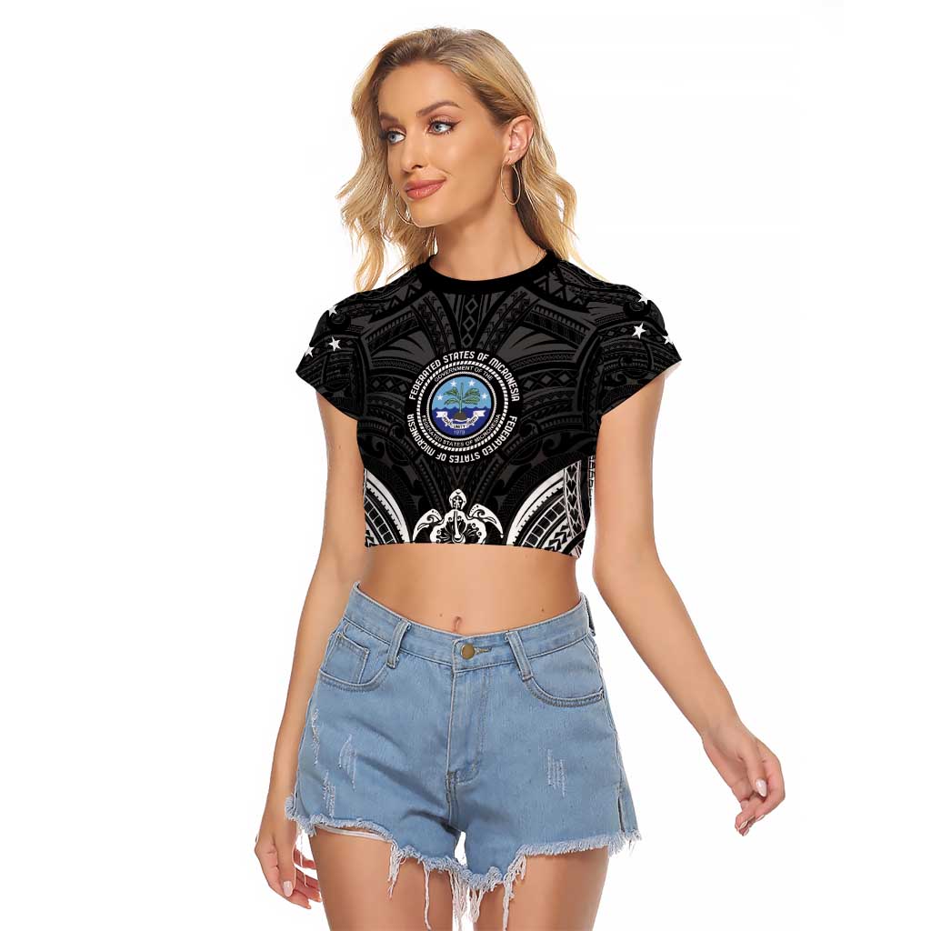 FSM Micronesia Six 9 One Raglan Cropped T Shirt Polynesian Tribal Pattern