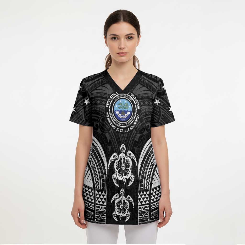 FSM Micronesia Six 9 One Scrub Top Polynesian Tribal Pattern - Polynesian Pride