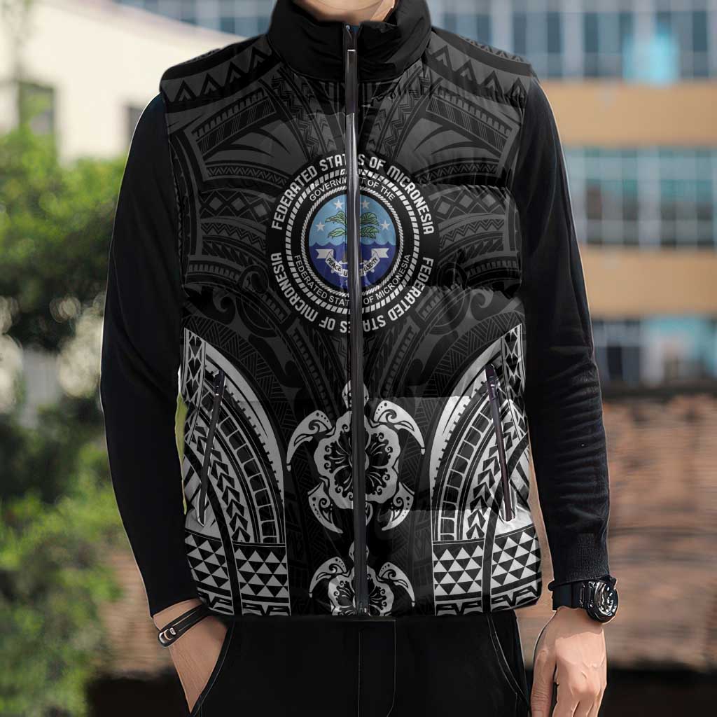 FSM Micronesia Six 9 One Sleeveless Puffer Jacket Polynesian Tribal Pattern - Polynesian Pride